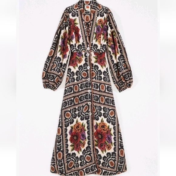 NWT FARM RIO | $325 Flower Tapestry Maxi Dress - Picture 6 of 6